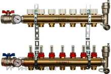 Коллекторная группа в сборе Stout SMB латунная с расходомерами на 7 выходов