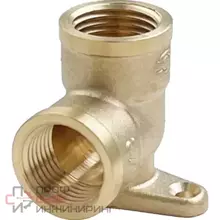 Угольник латунь Ду15 ВР с креплением VALFEX VF.751.L.012