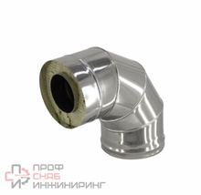 Отвод сэндвич Теплов и Сухов 87 d 115 х 180 толщина 0,8 х 0,5 нержавеющая сталь