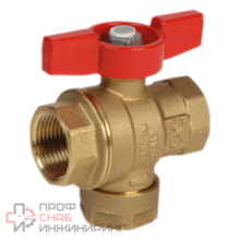 Шаровой латунный кран ВР-ВР полнопроходной, ручка-бабочка, со встроенным фильтром, Ду20 Ру 32, Giacomini R701F