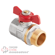 Кран шаровый полнопроходной MVI AquaHit внутренняя-наружная, бабочка (БГШ) 1" (8 шт/уп.)