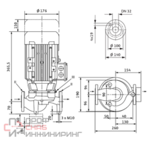 Насос IPL32/135-1.5/2 Wilo