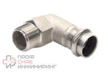Отвод 90 22-3/4", WAAG Heavy Inox, пресс-резьба, нар., сталь нержавеющая