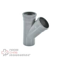 Тройник PP-H серый б/н Дн110х50х45гр переходной в/к VALFEX 22110050