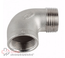 Угольник GENEBRE 0092 02, DN008 (1/4")  PN20, 90 град, корпус - AISI316 (CF8M)  НР-ВР