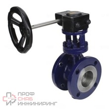 Затвор дисковый поворотный с тройным эксцентриситетом DN.ru WBV3EX-3431M-1W-F-ISO Ду50 Ру25 корпус - углеродистая сталь WCB, диск - нержавеющая сталь 304, уплотнение - METAL, с редуктором DN.ru HAM RQN1-180Z-T40