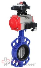Затвор дисковый поворотный DN.ru WBV3432N-2W-Fb-H Ду125 Ру16, корпус - углеродистая сталь WCB, диск - нержавеющая сталь 316L, уплотнение - NBR, с пневмоприводом DN.ru PA-DA-105, пневмораспределителем 4V320-08 220В, БКВ APL-210N и БПВ AFC2000