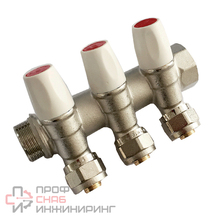 Коллектор с регулировочными вентилями 3 выхода 3/4 х 16 ц TIM