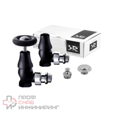 Комплект SR Rubinetterie серия Old Style 1/2 угловой с маховиком черный матовый