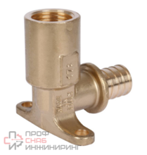 Угольник настенный с креплением с длинным нарезным патрубком 16xRp 1/2" Stout