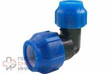 Отвод ПЭ перех. компресс. Дн63х50х90гр VALFEX