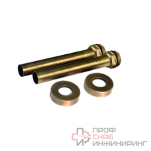 Комплект декоративных трубок SR Rubinetterie с резьбой 15х1/2х L150 с круглыми отражателями бронза