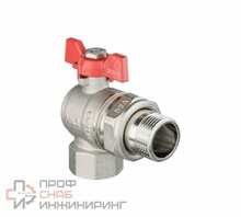 Кран шаровый с американкой угловой 1/2 бабочка VALOGIN