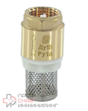 Клапан обратный SantechSystems латунь Ду32 м/м с приемной сеткой