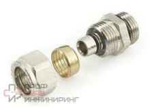 Переходник 32-1 1/4", General Fittings 5300, обжим-резьба, нар., латунь никелированная