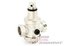Редуктор давления Uni-fitt 1/2" В 0,5-6 бар PN25 с отверстием под аксиальный манометр 1/4" никел.