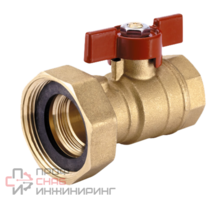 Кран шаровой с накидной гайкой Hoobs, 1"вр. Х 1"1/2 нак. гайка, с прокладкой