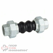 Компенсатор антивибрационный GENEBRE 2830 06 DN025 PN10, корпус - EPDM + Nylon, резьбовое соединение - оцинкованная углеродистая сталь, ВР/ВР