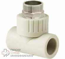 Тройник комбинированный PPR наружная резьба РОСТУРПЛАСТ 50х1 1/2 под ключ