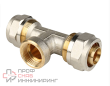 Тройник с внутренней резьбой, обжимной, тип SFS-0012, Stout Ду26х3/4х26