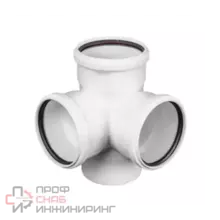 Крестовина РосТурПласт PP-H 2-пл бел б/ш Дн110х110х110х87гр в/к 24570