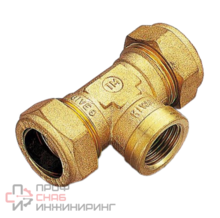 Тройник Tiemme обжимной 35х 1'1/4 х 35 с внутренней резьбой для медных труб