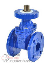 Задвижка чугун 30ч939р аналог МЗВ обрезиненный клин EPDM Ду 450 Ру10/16 фл под электропривод со штурвалом BYCX