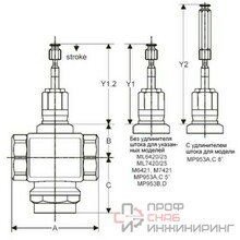 Клапан регулирующий смесительный Honeywell Ру16 Ду40 3-х ходовой линейный