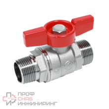 Кран шаровой Giacomini R253D, 3/4 НН, ручка-бабочка красная, хромированный