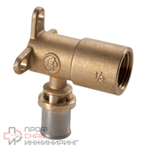 Угольник, 90°, В, 1/2", 20 x 2, латунь, с кронштейном Giacomini