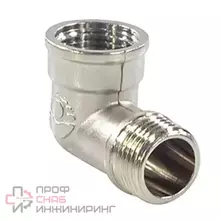 Угольник латунный переходной Ду20 м/р никель VALFEX VF.092.N.034