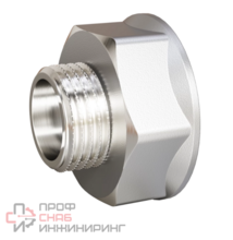 Переход LD Pride DN20х15 (3/4"ВР х 1/2"НР) латунь никель