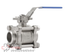 Кран шаровой под приварку ADL DN8, PN63, BV17, сталь нержавеющая, с рычагом, c ISO-фланцем