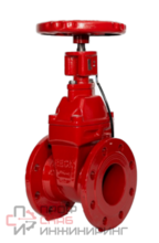 Задвижка чугунная с обрезиненным клином REON тип RSV62, DN 350 PN16 с индикатором положения и концевыми выключателями