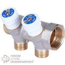 Коллектор распределительный с запорными клапанами STOUT, тип SMB 6852, Stout 1" 2 выхода