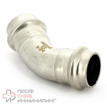 Отвод 90° 28-28 Viega Prestabo 1116, пресс-пресс, сталь оцинкованная, двухраструбный