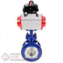 Затвор дисковый поворотный с тройным эксцентриситетом DN.ru WBV3EX-3432M-1W-F-ISO Ду80 Ру25 корпус - углеродистая сталь WCB, диск - нержавеющая сталь 316, уплотнение - METAL, с пневмоприводом DN.ru PA-DA-105 и БКВ DN.ru APL-410N EX