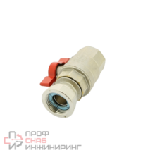 Кран Uni-Fitt ВВ 1" с накидной гайкой и уплотнением, никелированный