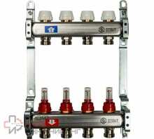 Коллектор STOUT из нержав. стали с расходомер. 4 вых SMS-0917-000004