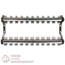 Коллекторный блок Gekon для теплого пола и радиаторного отопления 1"x3/4"EU отверстий 11