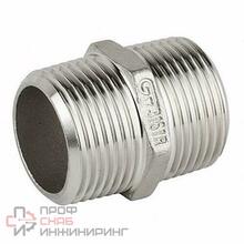 Ниппель равнопроходной GENEBRE 0280 06, DN025 (1")  PN20, корпус - AISI316 (CF8M)  НР-НР