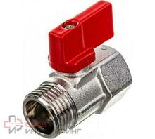 Кран шаровой мини Uni-Fitt НВ 1/2" флажок красный металл