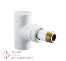 Вентиль, Combi E Oventrop на обратную линию, угловой, DN-15, 1/2", 1/2", ВН, белый