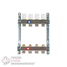 Коллекторная группа Uni-Fitt 1" х 2 выхода 3/4" с балансировочными и термостатическими вентилями без конц, нерж. cталь