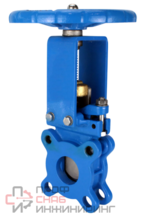 Задвижка шиберная DN.ru GVKN1331N-2W-Fb-S Ду80 Ру10 двусторонняя, межфланцевая, шпиндель - невыдвижной, корпус - чугун GGG40, шибер - нержавеющая сталь 304, уплотнение - NBR, управление - штурвал, WENZ