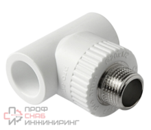 Тройник Fusitek комб. с нар.р. PPR (W) - 20 х 1/2" (10 шт / 120 шт)