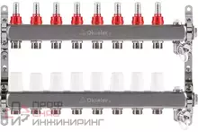 Блок коллекторный OKSELER с расходомерами, дренажным краном и краном Маевского, 8 вых., 1x3/4EK