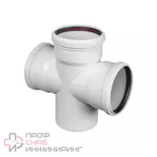 Крестовина РосТурПласт PP-H 1-пл бел б/ш Дн110х110х110х87гр в/к 24569