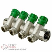Коллектор с регулировочными вентилями 3 выхода 1 х 3/4 Евроконус TIM