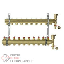 Комплект коллекторов Ридан FHF-10R set с кронштейнами и воздухоотводчиками, 10 контуров